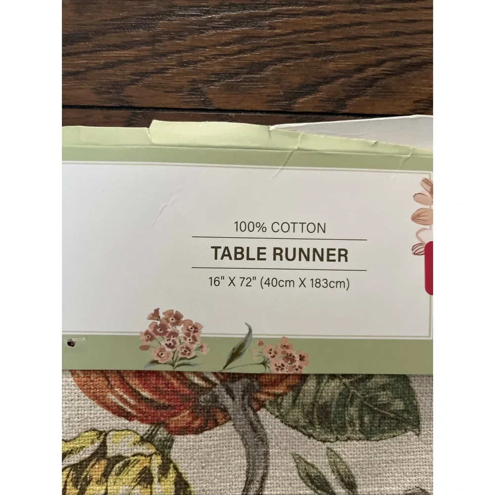 LILLIAN AUGUST Table Runner Fall Pumpkins Farmhouse Autumn 16 by 72